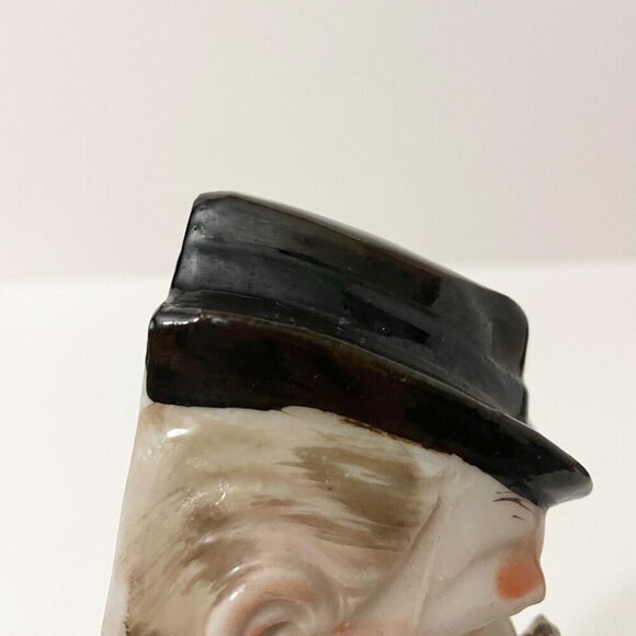 Vintage Man with Open Mouth Fly on Nose Ceramic Ashtray Flaws - Picture 15 of 16